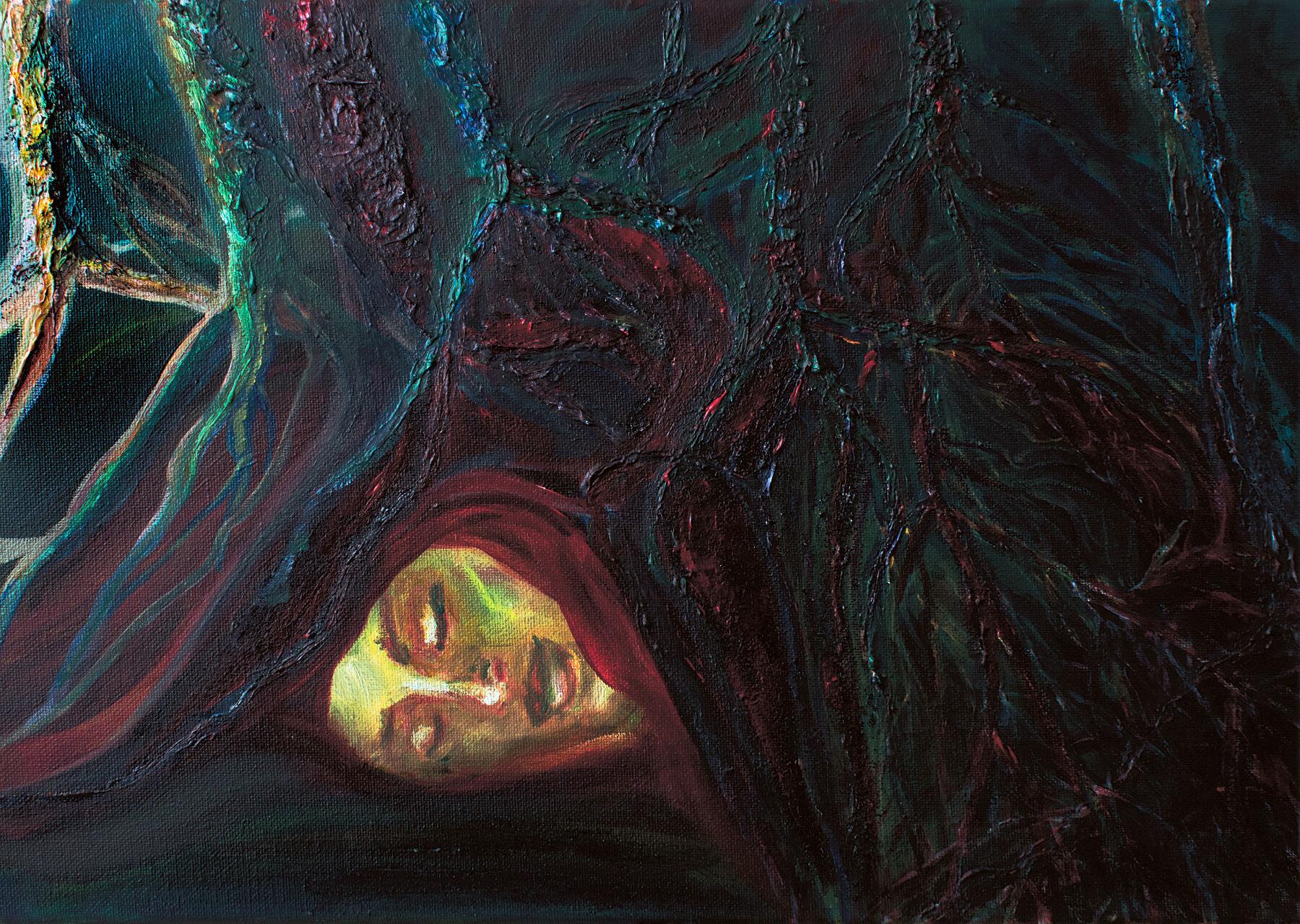 Earth rests in winter . Repose under roots. Sleeping to awake in spring